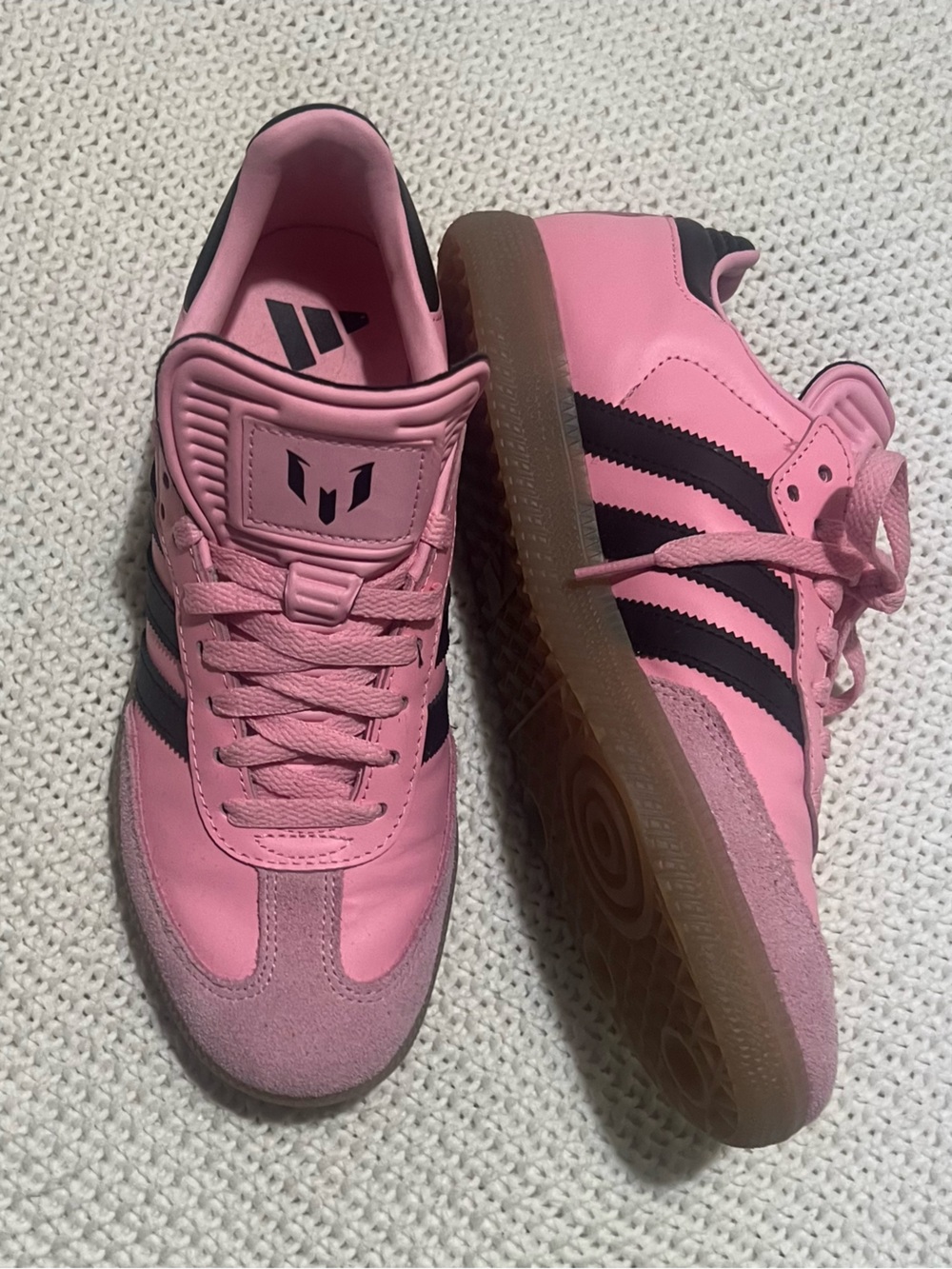 adidas Pink and Black Messi Samba Sneaker - Picture 3 of 6